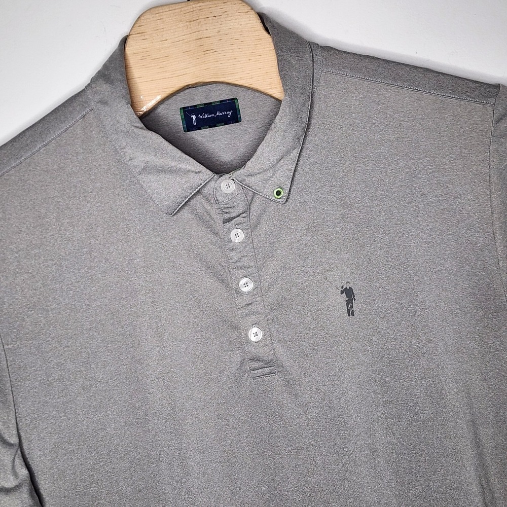 William Murray Polo Shirt Mens XLarge Performance Golf‎ Button Gray Active